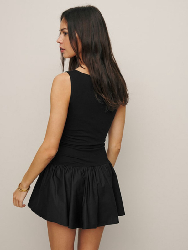 Levoire | Robe sans manches unie pour femmes avec coutures