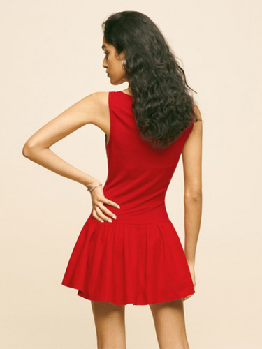 Levoire | Robe sans manches unie pour femmes avec coutures