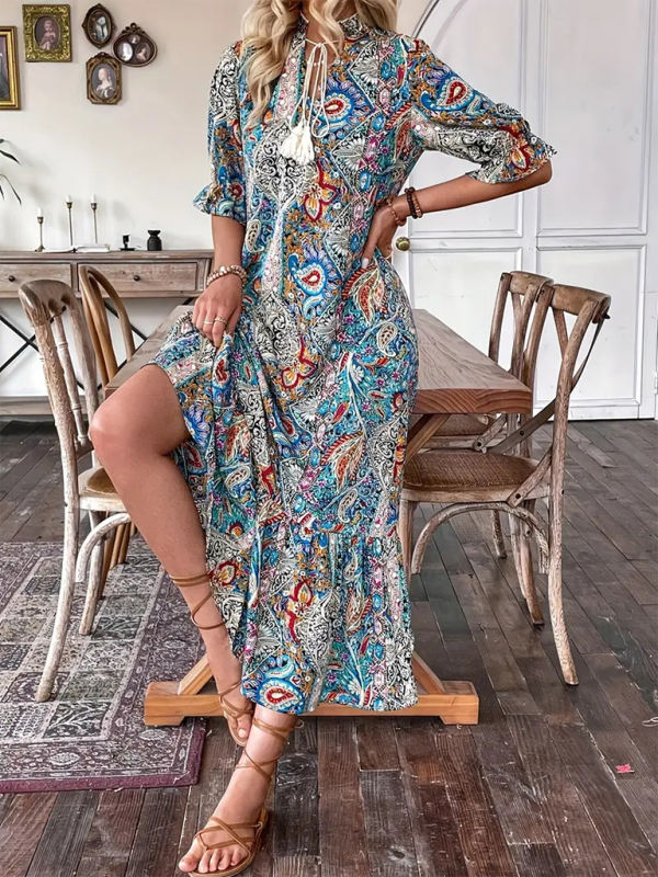Levoire | Robe sans manches plissée à b retot imprimé pour femmes