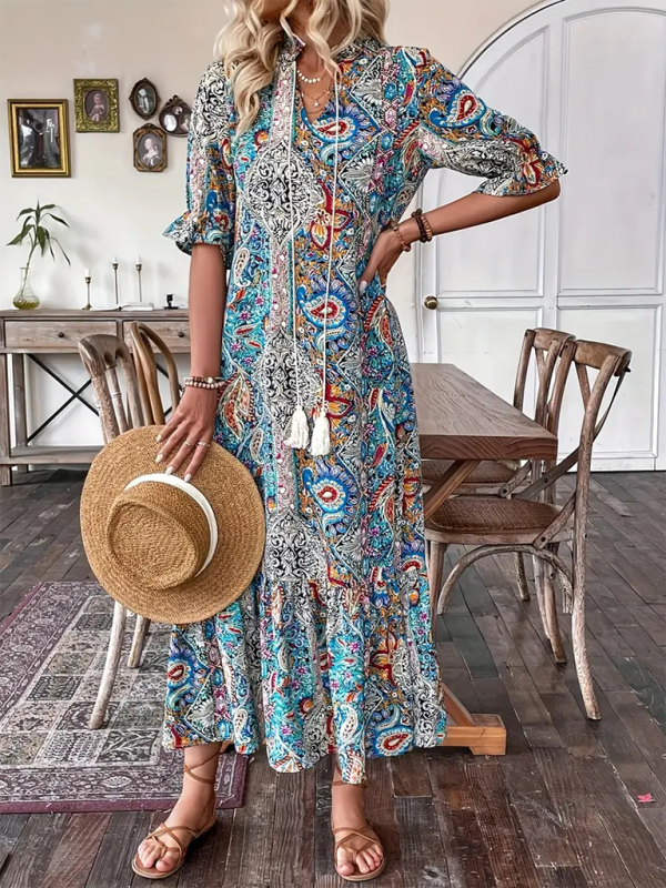 Levoire | Robe sans manches plissée à b retot imprimé pour femmes