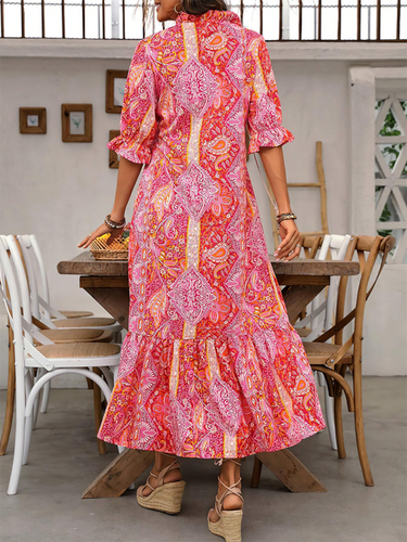 Levoire | Robe sans manches plissée à b retot imprimé pour femmes