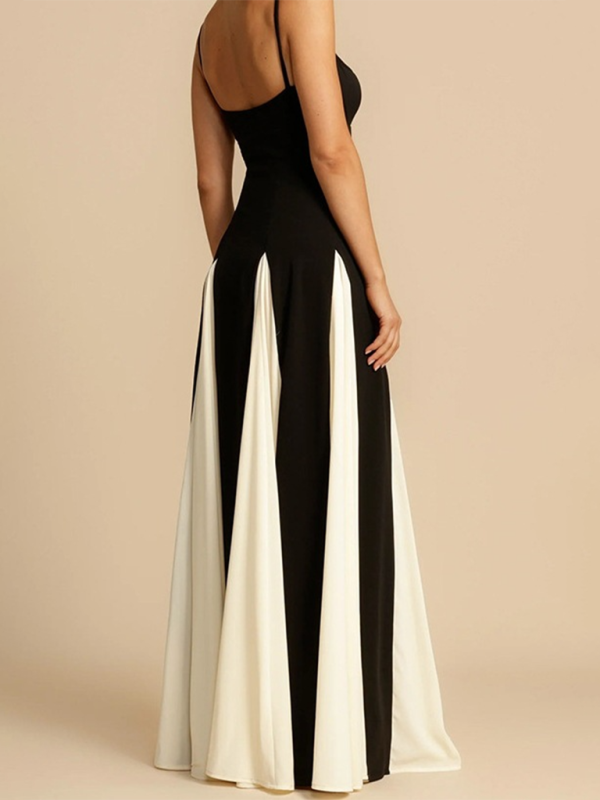 Levoire | Noir-blanc robe bandeau de couleur bloc