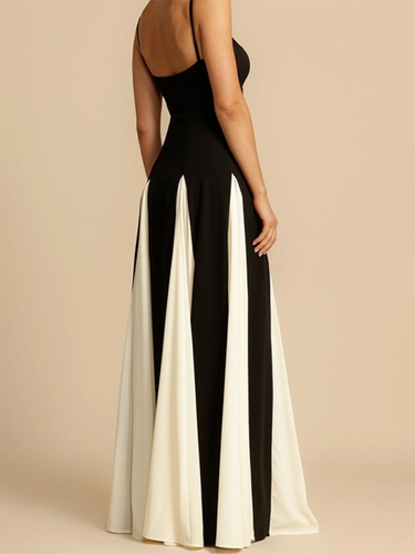 Levoire | Noir-blanc robe bandeau de couleur bloc