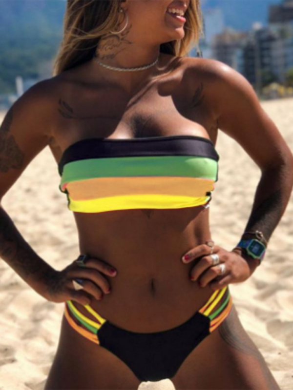 Levoire | Maillot à panneaux rayés Muster3