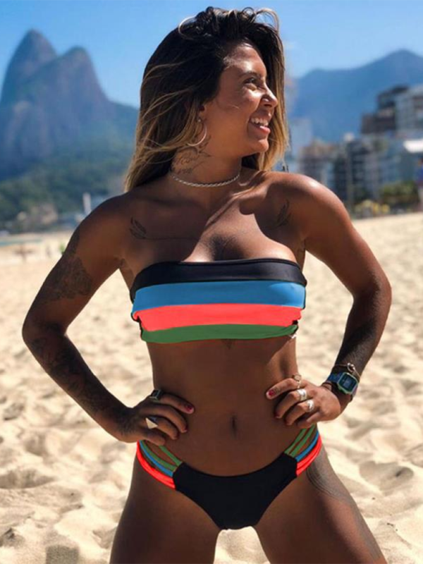 Levoire | Maillot à panneaux rayés Muster5