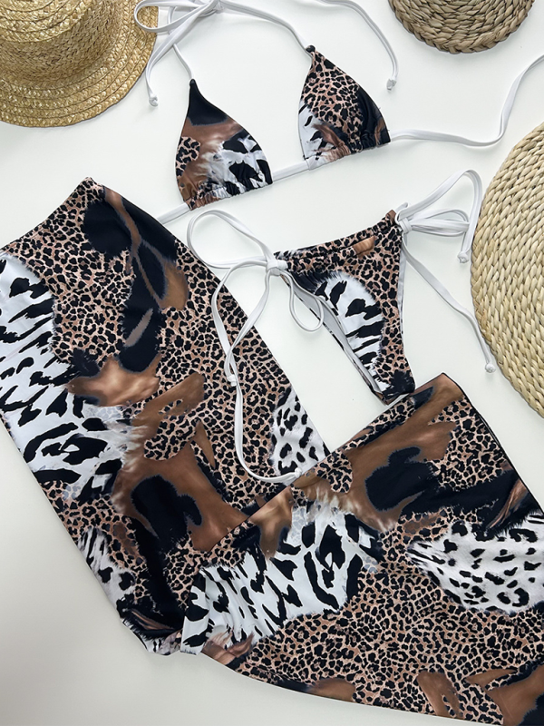 Levoire | Ensemble de bikini sexy à motif léopard trois pièces
