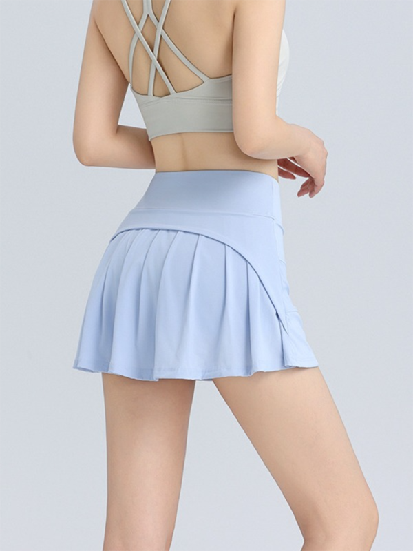 Levoire | Sporty jupe courte anti-expansion taille haute liftante jupe de course respirante en A Bleu