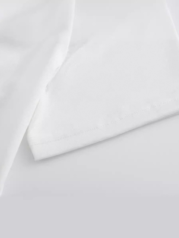 Levoire | Surdimensionné t-shirt blanc simple décontracté à manches courtes motif cerise polyvalent