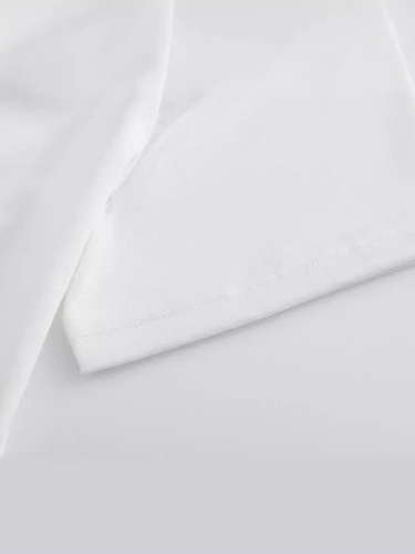 Levoire | Surdimensionné t-shirt blanc simple décontracté à manches courtes motif cerise polyvalent
