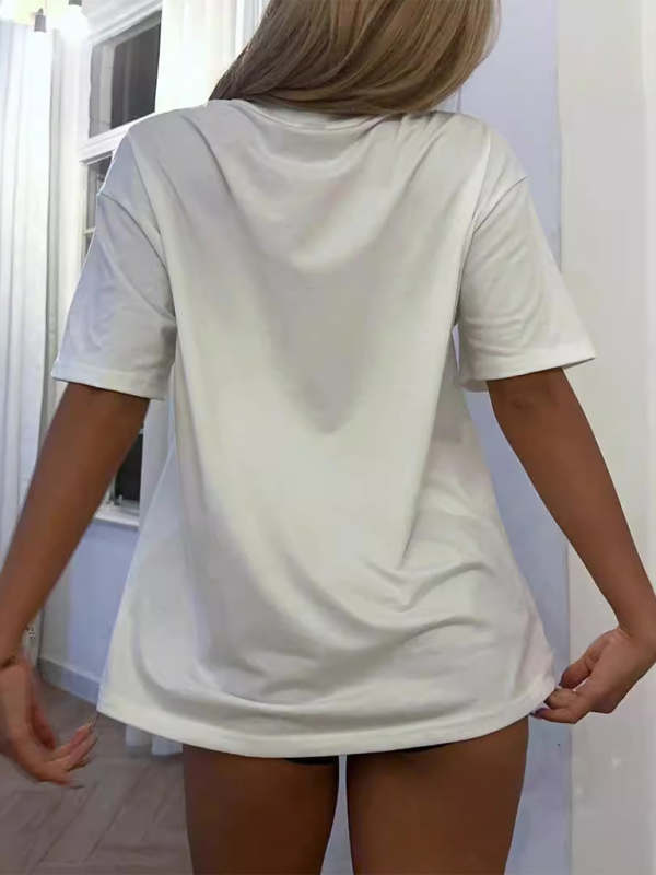 Levoire | Nouvelle image de mode Col rond Manches courtes T-shirt