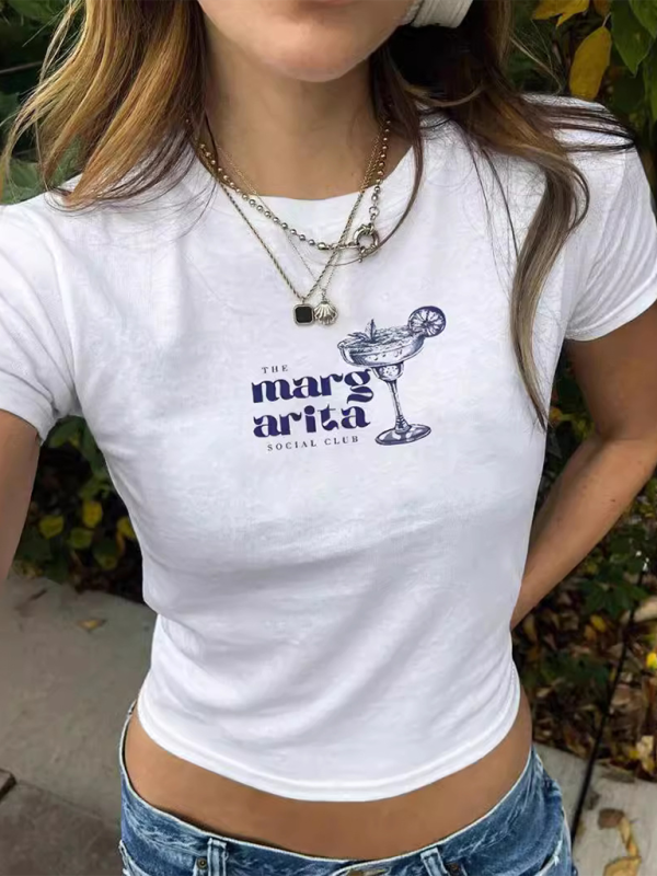 Levoire | Verre à vin personnel impression Baby Tee débardeur court polyvalent T-shirt