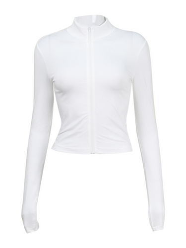 Levoire | Zip slim fit ventre lissant sexy cool chaud soutien-gorge mettant en valeur tendance mince t-shirt à manches longues