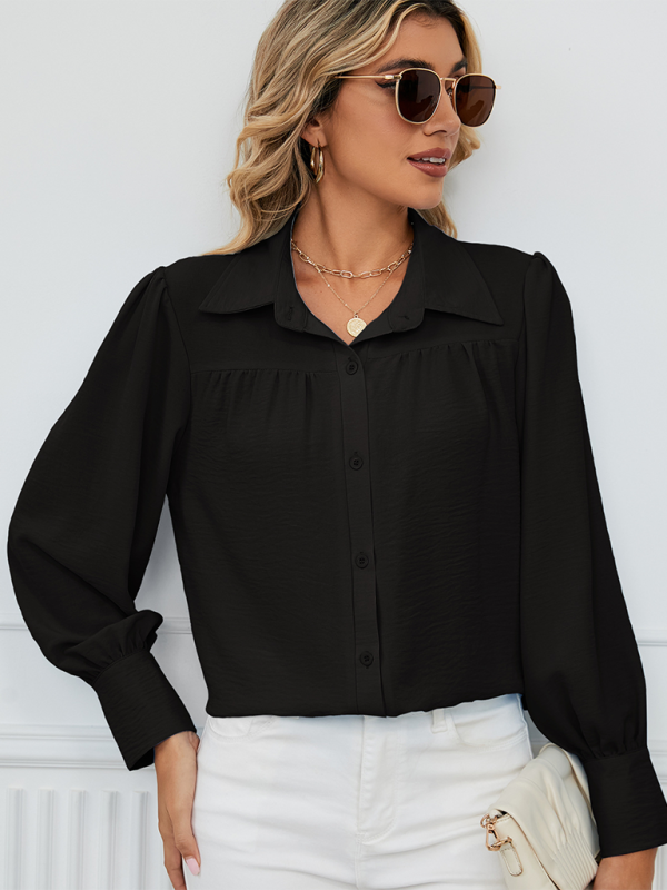 Levoire | Nouvelle chemise en chiffon ample à manches longues avec boutons Must