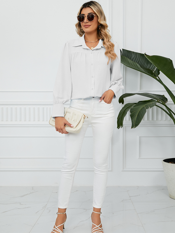 Levoire | Nouvelle chemise en chiffon ample à manches longues avec boutons