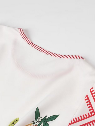 Levoire | Nouvelle robe longue à imprimé mode à col rond à manches courtes