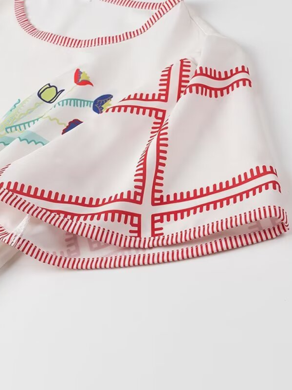 Levoire | Nouvelle robe longue à imprimé mode à col rond à manches courtes