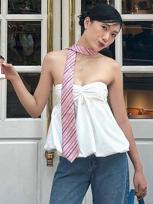 Levoire | Modish sexy plissé multibrug Bustier Blanc