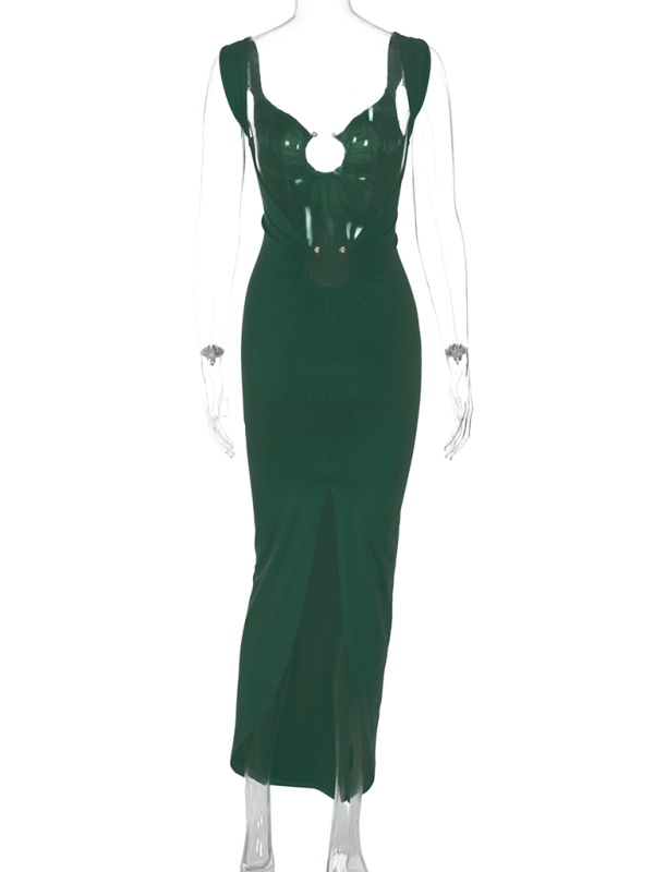 Levoire | Robe sexy à dos V ouvert avec un dos ouvert et une fente qui est serrée.