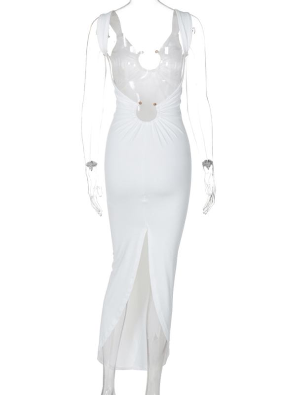 Levoire | Robe sexy à dos V ouvert avec un dos ouvert et une fente qui est serrée.