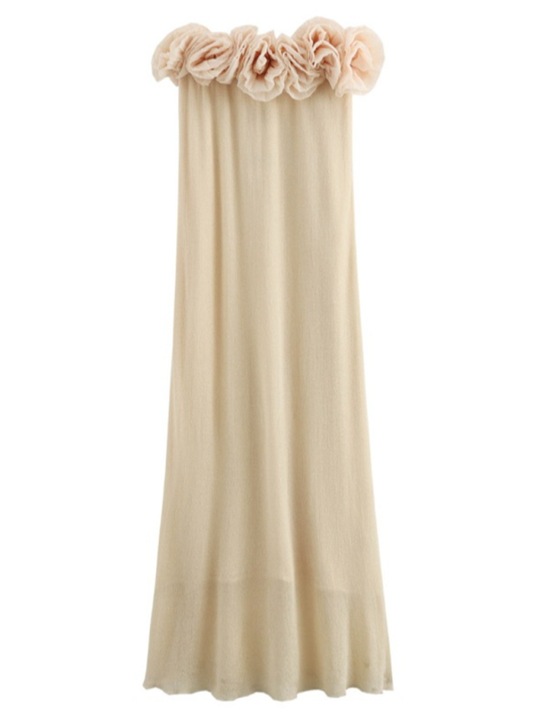 Levoire | Robe tube en tricot à fleurs longue