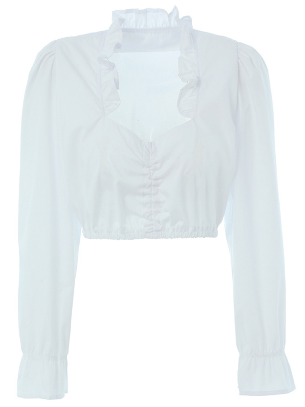 Levoire | Bavaria Dingdong T-shirt à Manches Longues Lotus Col Sous-vêtement Munich Bière Jupe Lingerie Blanc