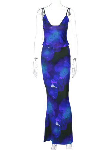 Levoire | Muoti Print Sexuel V-U-soutien-gorge Jupe Robe