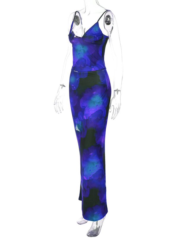 Levoire | Muoti Print Sexuel V-U-soutien-gorge Jupe Robe