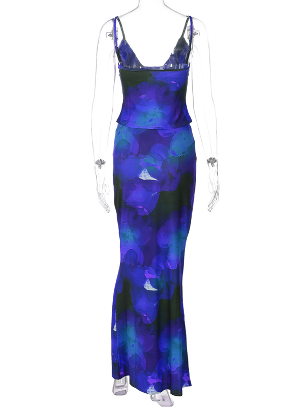 Levoire | Muoti Print Sexuel V-U-soutien-gorge Jupe Robe