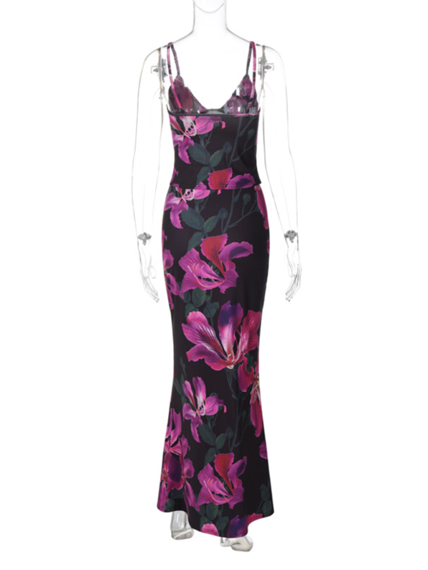 Levoire | Muoti Print Sexuel V-U-soutien-gorge Jupe Robe