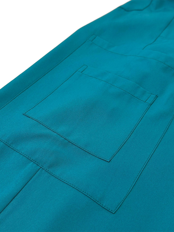 Levoire | Col montant zip médecin infirmière vêtements de travail blouse d'opération blouse de nettoyage blouse de salle d'opération pantalon droit uni