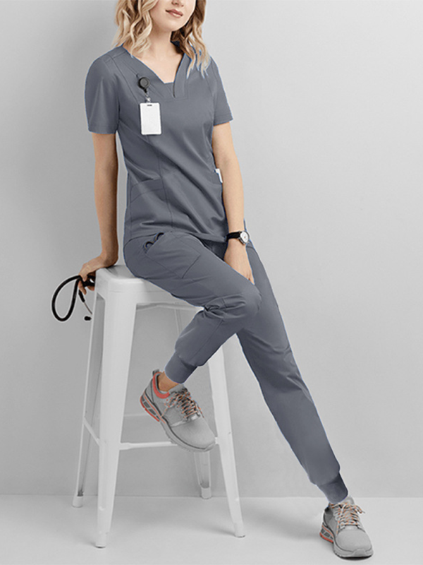 Levoire | Clinique Dentaire Salle D'Opération Vêtement De Travail Infirmière Expertise Vêtements Salon De Beauté Vêtements De Travail Articles De Nettoyage Gris
