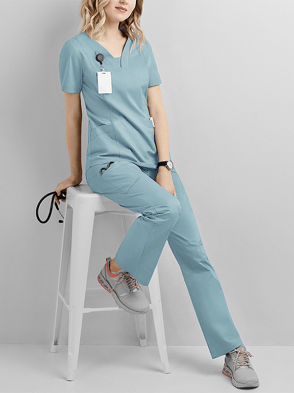 Levoire | Clinique Dentaire Salle D'Opération Vêtement De Travail Infirmière Expertise Vêtements Salon De Beauté Vêtements De Travail Articles De Nettoyage Bleu clair