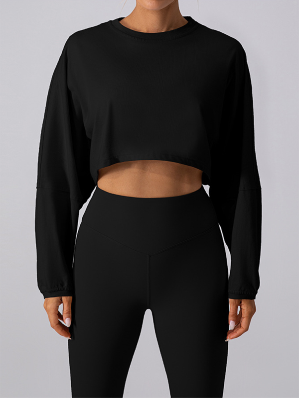Levoire | Col rond sweatshirt T-shirt sport court basique t-shirt yoga course coupe ample haut à manches longues Must