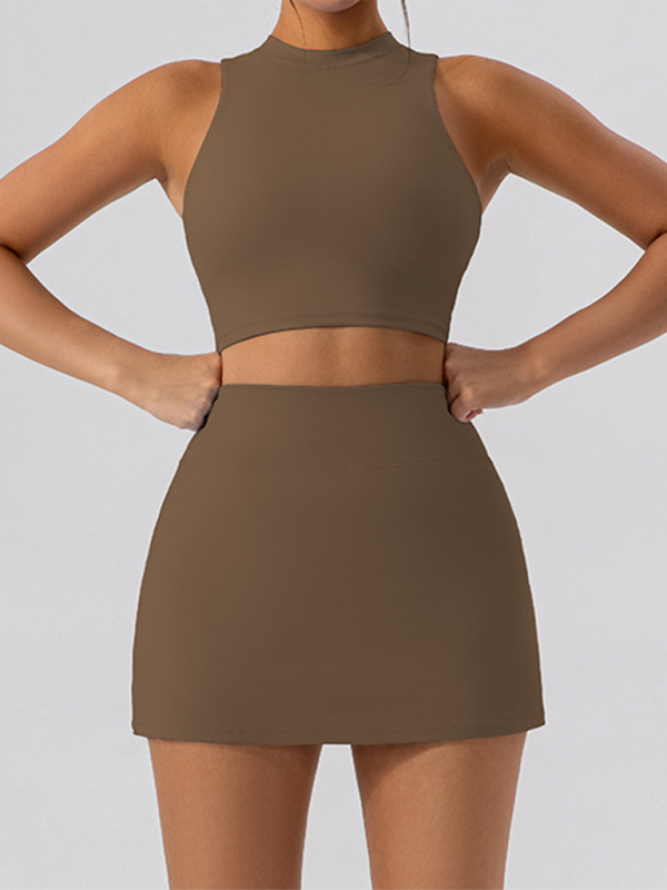 Levoire | Robe à bretelles Mekko Vest Slim Fit Sporty Relaxed Dress Braun