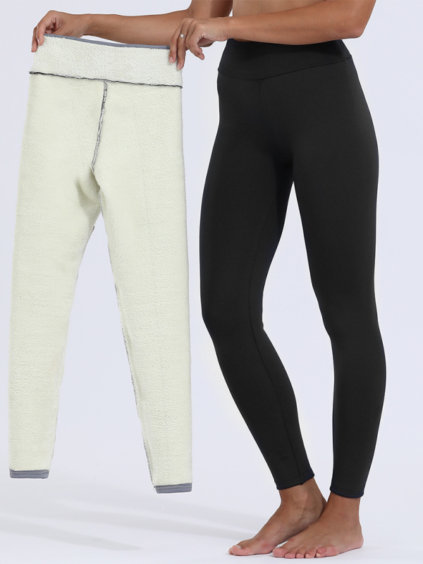 Levoire | Pantalons en polaire pantalons chauds polaire agneau épais leggings extensibles