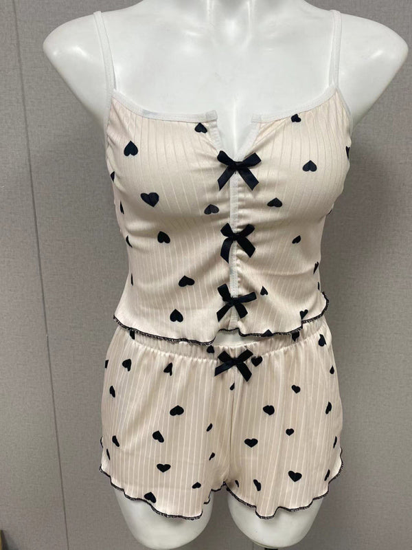 Levoire | Ensemble de pyjama sexy avec décolleté en front, contraste de couleur en forme de cœur Muster3
