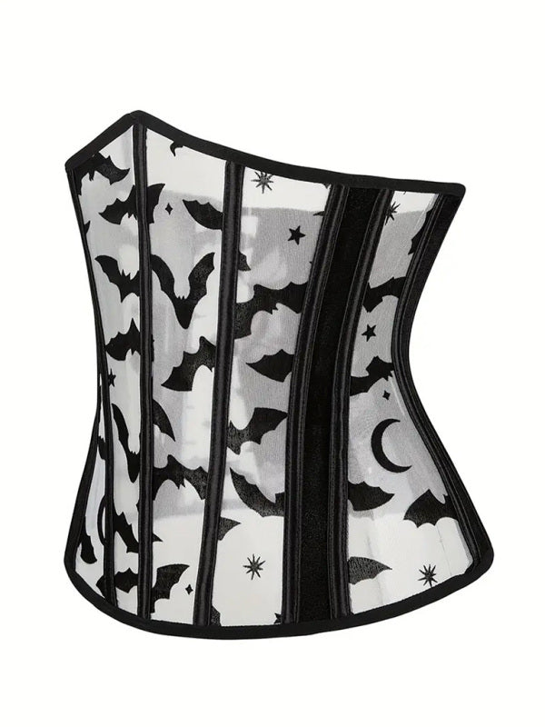 Levoire | Halloween Nouveau Ceinture de taille Kalajauho-Flanelli Impression de chauve-souris Corset Must