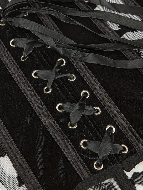Levoire | Halloween Nouveau Ceinture de taille Kalajauho-Flanelli Impression de chauve-souris Corset