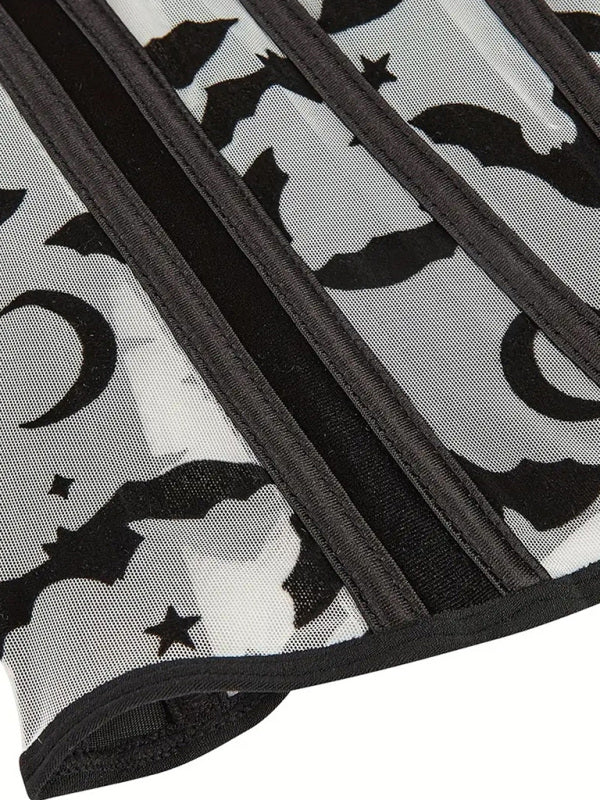 Levoire | Halloween Nouveau Ceinture de taille Kalajauho-Flanelli Impression de chauve-souris Corset