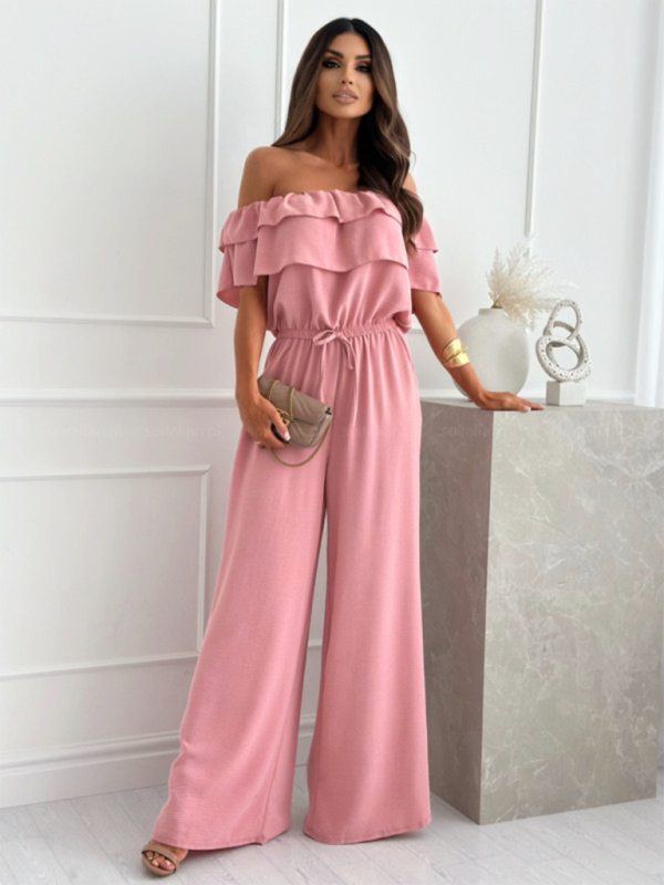 Levoire | Col simple décontracté monochrome combinaison cintrée Rosa