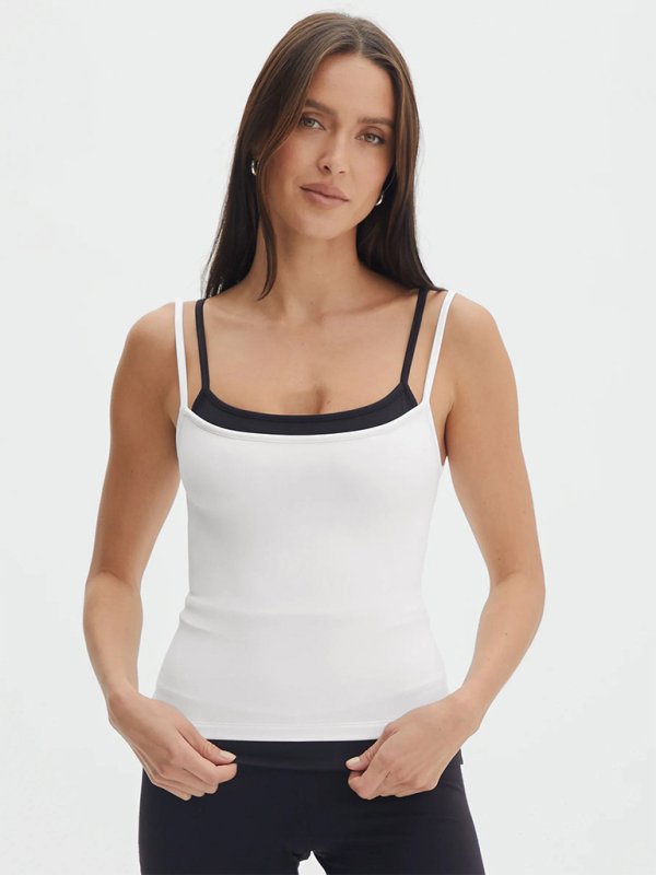 Levoire | Débardeur à bretelles spaghetti Clash Vale à un côté Spice Girls Fast Pull-over Blanc