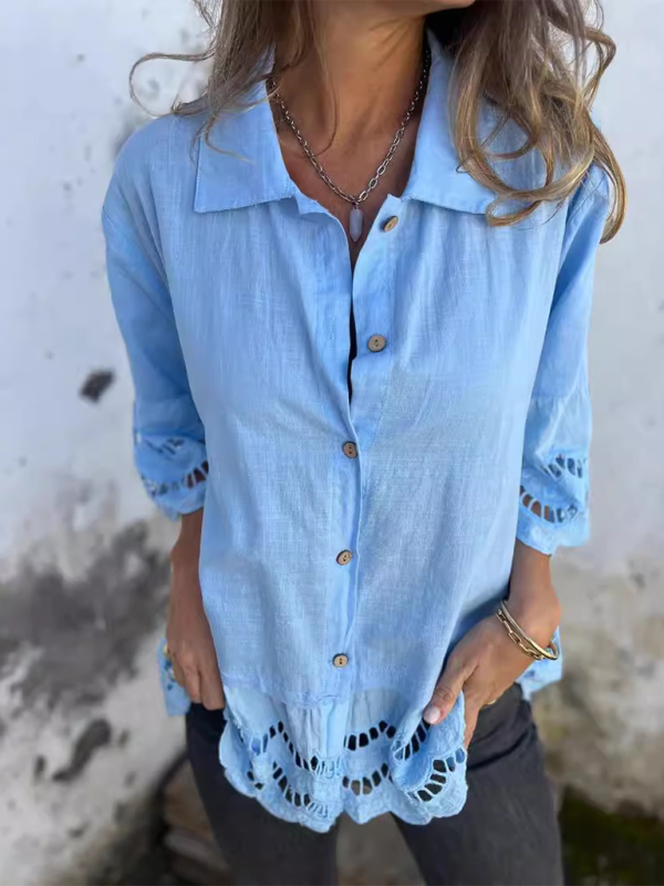 Levoire | Pour femmes Top à boutons hauts à manches larges pointues