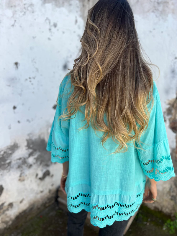 Levoire | Pour femmes Top à boutons hauts à manches larges pointues