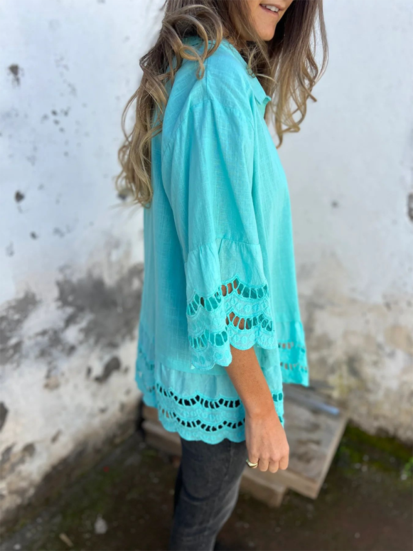 Levoire | Pour femmes Top à boutons hauts à manches larges pointues