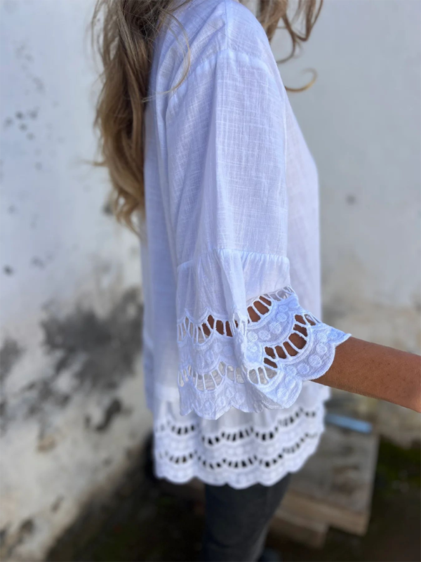 Levoire | Pour femmes Top à boutons hauts à manches larges pointues