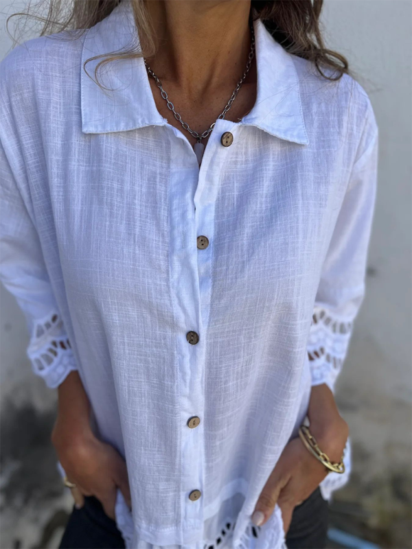 Levoire | Pour femmes Top à boutons hauts à manches larges pointues