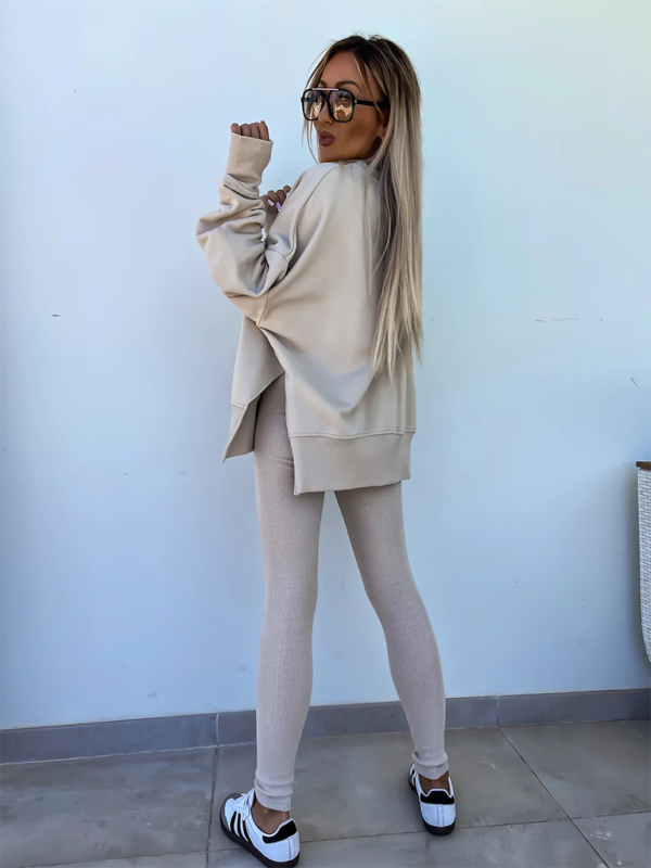 Levoire | Nouveau style décontracté coupe pantalon haut ample ensemble ensemble deux pièces