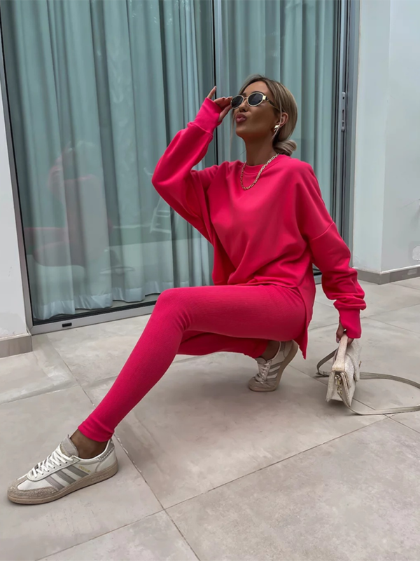 Levoire | Nouveau style décontracté coupe pantalon haut ample ensemble ensemble deux pièces