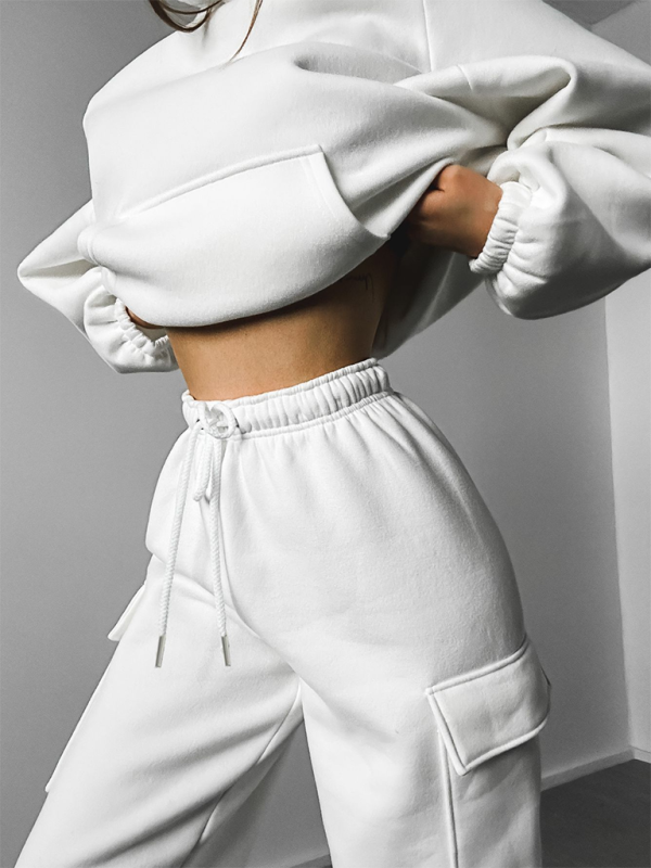 Levoire | Femmes nouvelle mode sport de loisir ensemble t-shirt collège Blanc