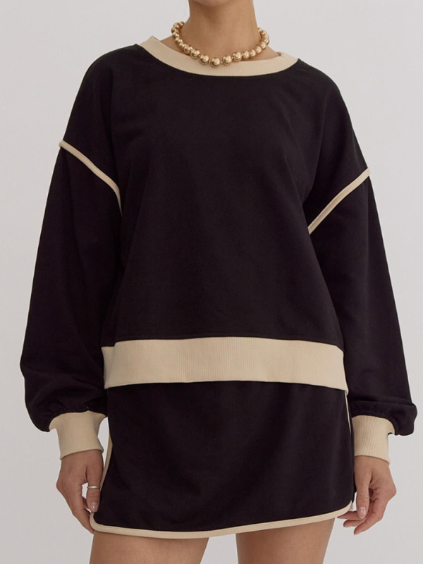 Levoire | Pour femmes Veste en maille décontractée + Jupe mi-longue Plus courte Must